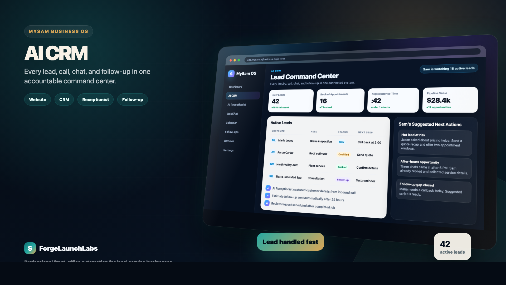 MySam Business OS product view